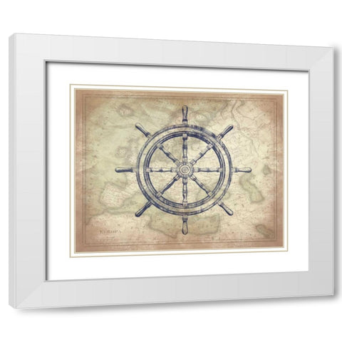 Coastal Map White Modern Wood Framed Art Print with Double Matting by Grey, Jace