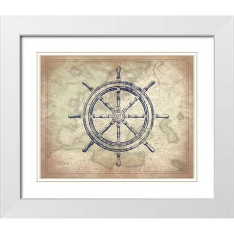 Coastal Map White Modern Wood Framed Art Print with Double Matting by Grey, Jace