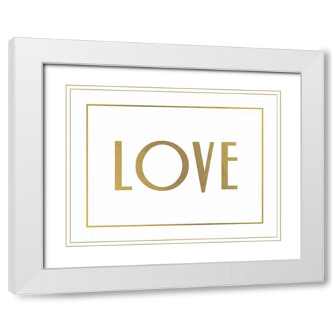 Gold Love White Modern Wood Framed Art Print with Double Matting by Grey, Jace