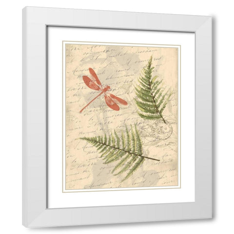 Ferns White Modern Wood Framed Art Print with Double Matting by Grey, Jace