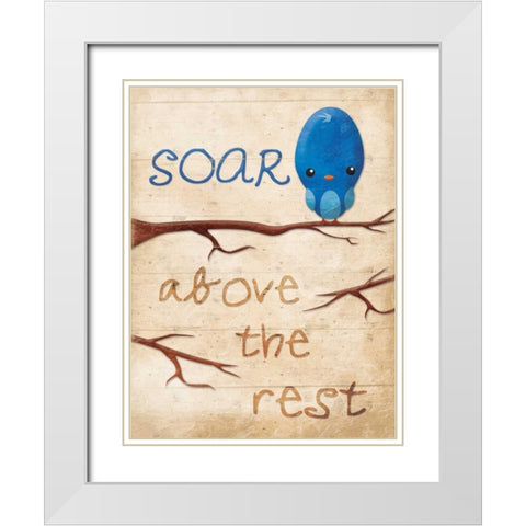 Soar White Modern Wood Framed Art Print with Double Matting by Grey, Jace