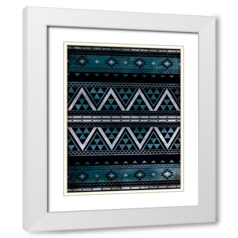 Aztec Pattern White Modern Wood Framed Art Print with Double Matting by Grey, Jace