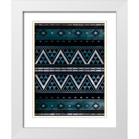 Aztec Pattern White Modern Wood Framed Art Print with Double Matting by Grey, Jace
