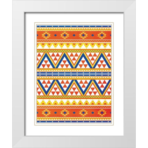 Aztec Pattern Colors White Modern Wood Framed Art Print with Double Matting by Grey, Jace