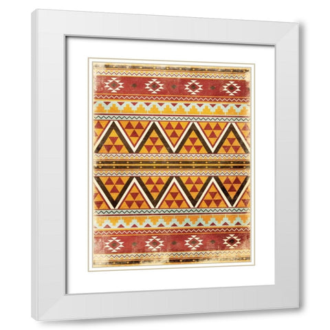 Aztec  pattern White Modern Wood Framed Art Print with Double Matting by Grey, Jace