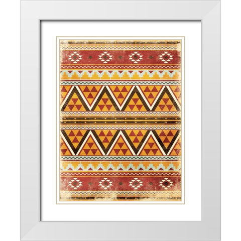 Aztec  pattern White Modern Wood Framed Art Print with Double Matting by Grey, Jace