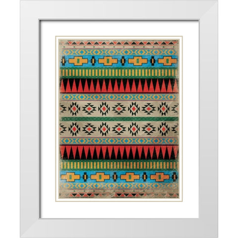 Aztec Pattern 2 White Modern Wood Framed Art Print with Double Matting by Grey, Jace