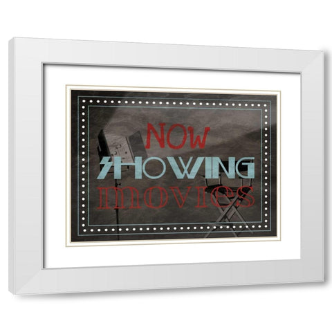 Showing Movies White Modern Wood Framed Art Print with Double Matting by Grey, Jace