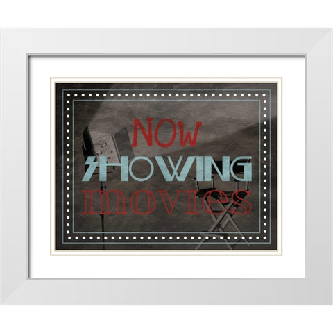 Showing Movies White Modern Wood Framed Art Print with Double Matting by Grey, Jace