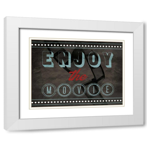 Enjoy The Movies White Modern Wood Framed Art Print with Double Matting by Grey, Jace