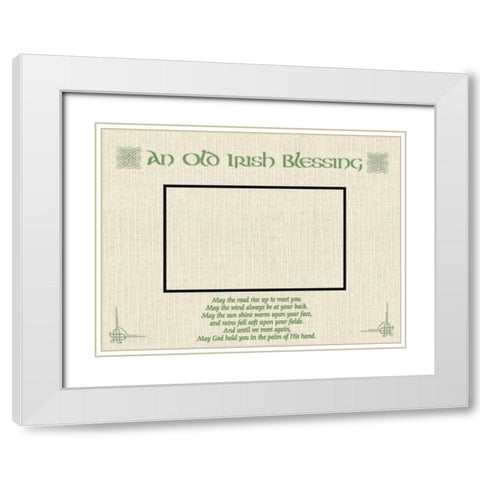 Old Irish Blessing White Modern Wood Framed Art Print with Double Matting by Grey, Jace