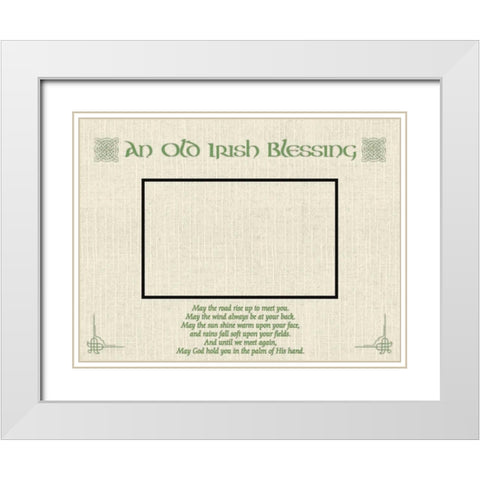 Old Irish Blessing White Modern Wood Framed Art Print with Double Matting by Grey, Jace
