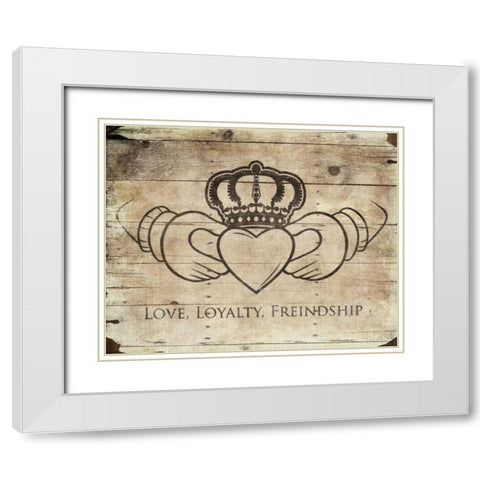 Love Loyalty Friendship White Modern Wood Framed Art Print with Double Matting by Grey, Jace