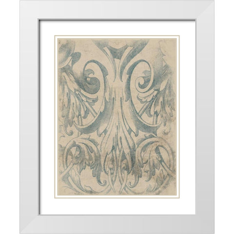 Victorian Pattern White Modern Wood Framed Art Print with Double Matting by Grey, Jace
