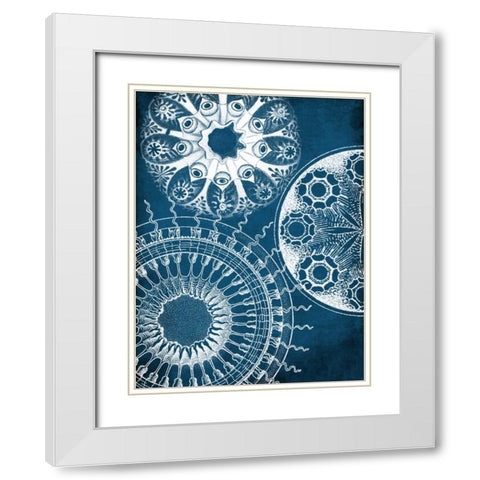 Blue patterns White Modern Wood Framed Art Print with Double Matting by Grey, Jace