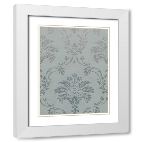 Silver Pattern White Modern Wood Framed Art Print with Double Matting by Grey, Jace