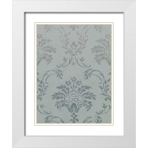 Silver Pattern White Modern Wood Framed Art Print with Double Matting by Grey, Jace
