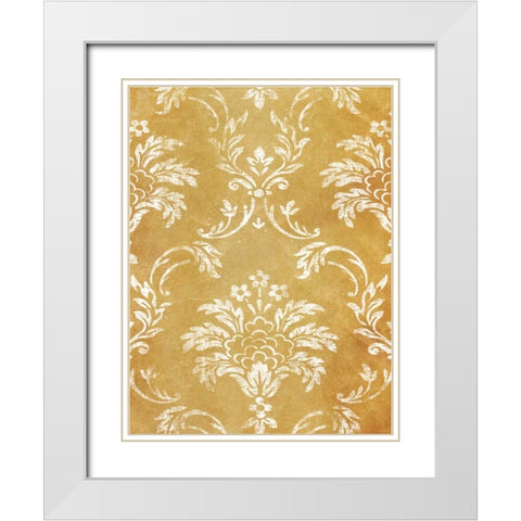 Gold Pattern White Modern Wood Framed Art Print with Double Matting by Grey, Jace