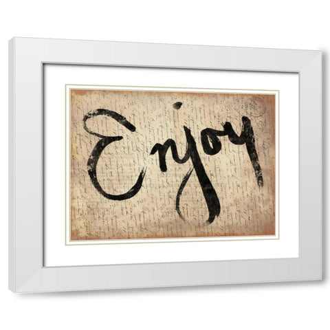 Enjoy White Modern Wood Framed Art Print with Double Matting by Grey, Jace