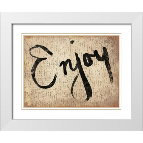Enjoy White Modern Wood Framed Art Print with Double Matting by Grey, Jace