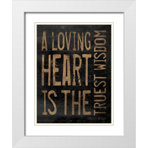 Loveing Heart brown White Modern Wood Framed Art Print with Double Matting by Grey, Jace