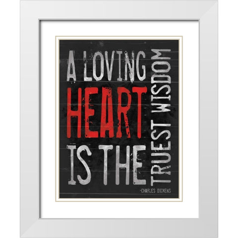 Loveing Heart White Modern Wood Framed Art Print with Double Matting by Grey, Jace