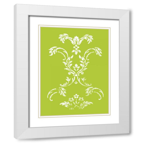 Lime pattern White Modern Wood Framed Art Print with Double Matting by Grey, Jace