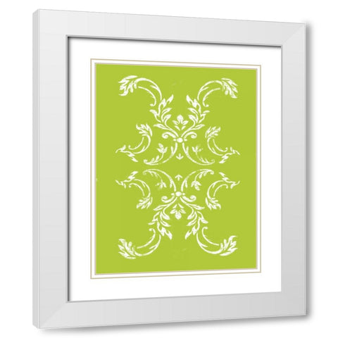 Lime pattern 2 White Modern Wood Framed Art Print with Double Matting by Grey, Jace