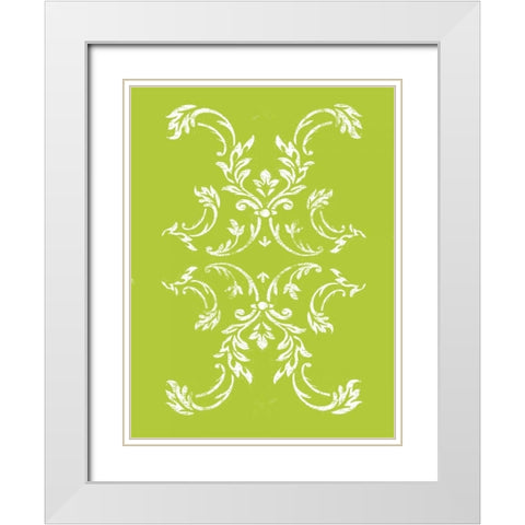 Lime pattern 2 White Modern Wood Framed Art Print with Double Matting by Grey, Jace