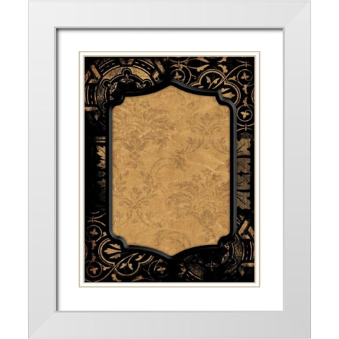 Black gold frame White Modern Wood Framed Art Print with Double Matting by Grey, Jace
