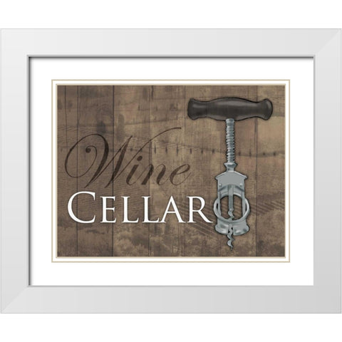 Wine Cellar White Modern Wood Framed Art Print with Double Matting by Grey, Jace