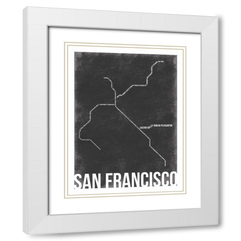 San Fran White Modern Wood Framed Art Print with Double Matting by Grey, Jace