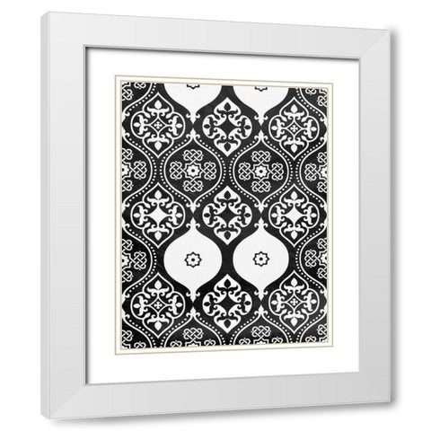 BW Pattern White Modern Wood Framed Art Print with Double Matting by Grey, Jace