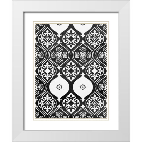 BW Pattern White Modern Wood Framed Art Print with Double Matting by Grey, Jace