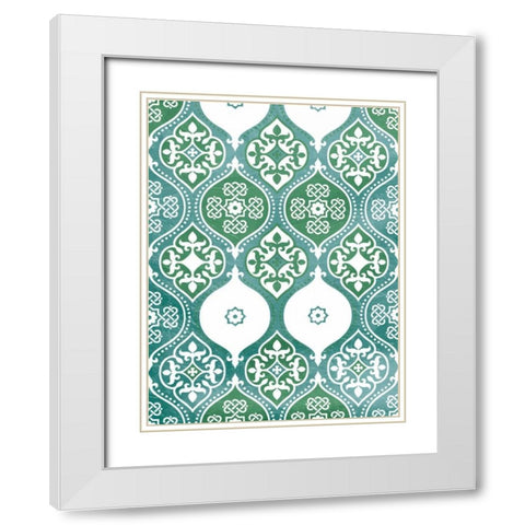 Seafoam pattern White Modern Wood Framed Art Print with Double Matting by Grey, Jace