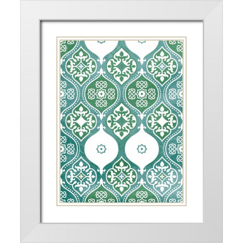 Seafoam pattern White Modern Wood Framed Art Print with Double Matting by Grey, Jace