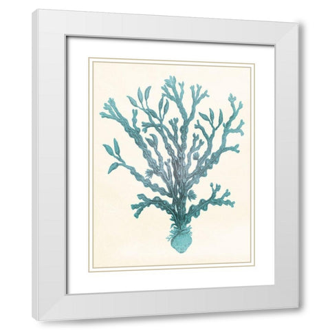 Blue Beach White Modern Wood Framed Art Print with Double Matting by Grey, Jace