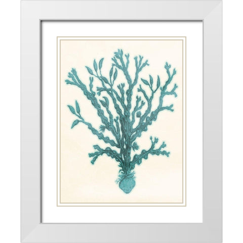 Blue Solid Beach White Modern Wood Framed Art Print with Double Matting by Grey, Jace