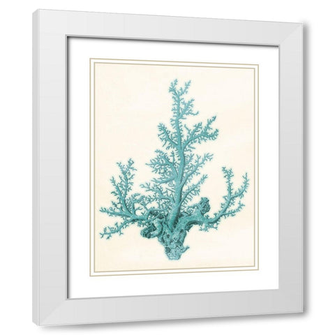 Blue Solid Beach Mate White Modern Wood Framed Art Print with Double Matting by Grey, Jace