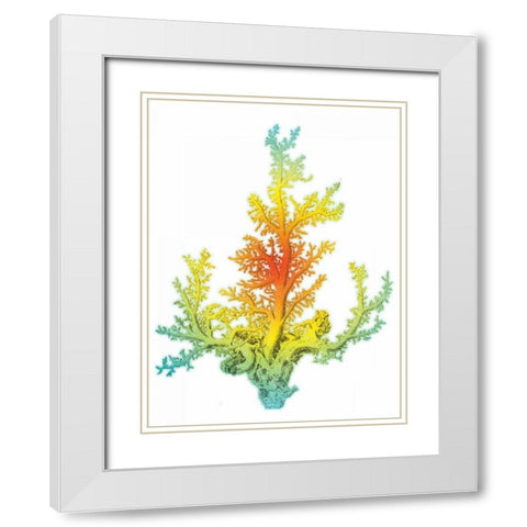 Colorful beach mate White Modern Wood Framed Art Print with Double Matting by Grey, Jace