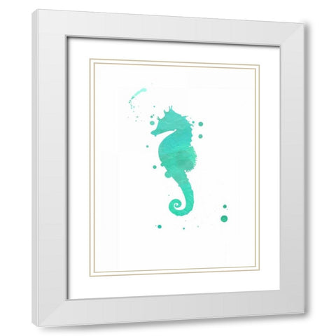 Seahorse splat White Modern Wood Framed Art Print with Double Matting by Grey, Jace