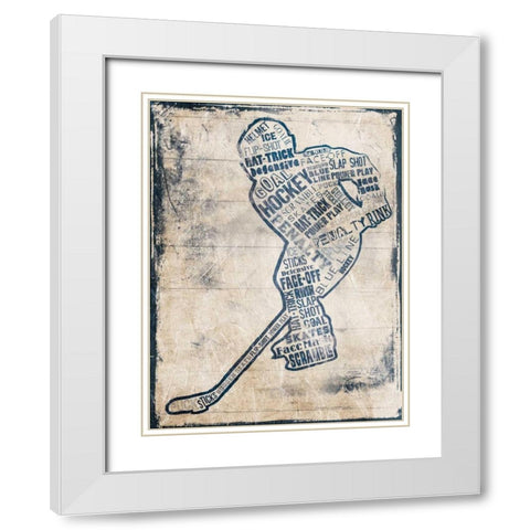 Hockey Type White Modern Wood Framed Art Print with Double Matting by Grey, Jace