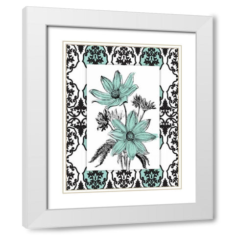 Simple Floral Style White Modern Wood Framed Art Print with Double Matting by Grey, Jace