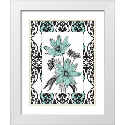 Simple Floral Style White Modern Wood Framed Art Print with Double Matting by Grey, Jace