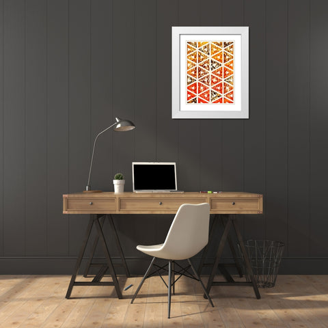 Triangular Animals Bright White Modern Wood Framed Art Print with Double Matting by Grey, Jace