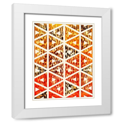 Triangular Animals Bright White Modern Wood Framed Art Print with Double Matting by Grey, Jace