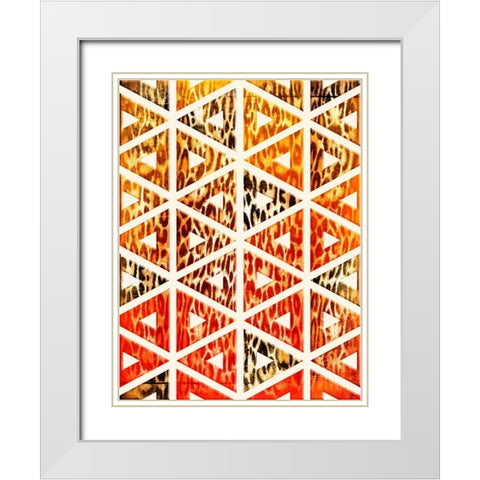 Triangular Animals Bright White Modern Wood Framed Art Print with Double Matting by Grey, Jace