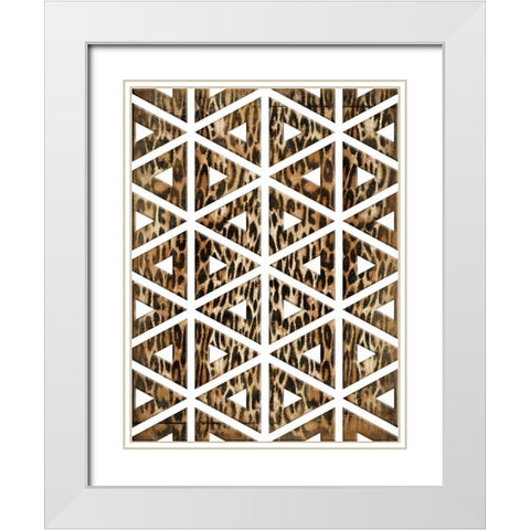 Triangular animals White Modern Wood Framed Art Print with Double Matting by Grey, Jace
