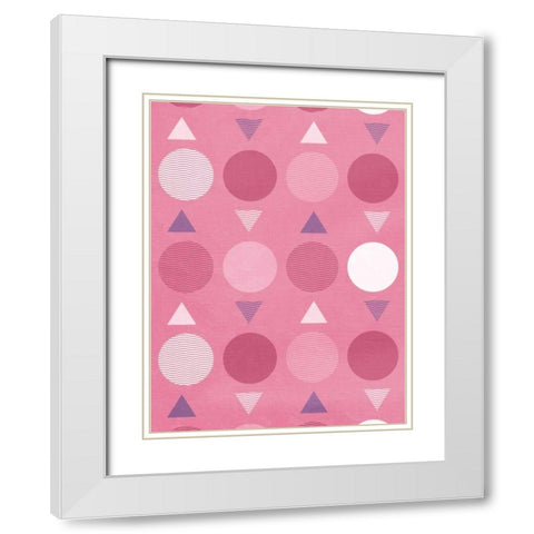 Pink movement White Modern Wood Framed Art Print with Double Matting by Grey, Jace