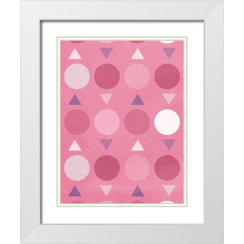 Pink movement White Modern Wood Framed Art Print with Double Matting by Grey, Jace